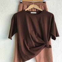 ADS Plain Oversize T-Shirt - Brown