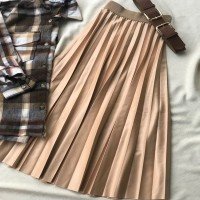 SG Elastic Waist Pleated Skirt - Cream