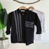 NT Virgo Pattern Shirt - Black