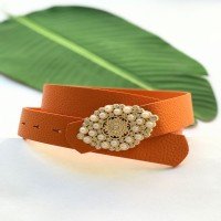 Stone Diamond Belt - Orange