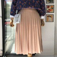 Dt Pleated Leather Skirt - Cream