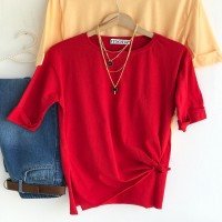 SHE Double Collar Shirt - Red