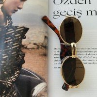 ŞT Star Oval Glasses - Leopard & Brown