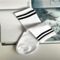 SPT College Striped Socks -  White