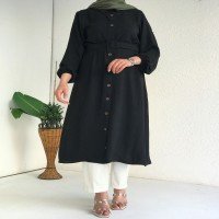 AG Belted Long Tunic - Black