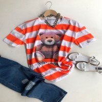 ABS Striped Bear T-Shirt - Orange