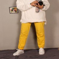 Two Yarn Elastic Trousers - Yellow
