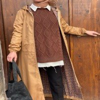 HBS Long Hooded Trench - Camel