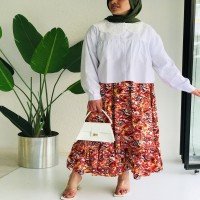 DM Ethnic Bottom Frilly Skirt - Orange
