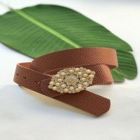 Stone Diamond Belt - Tan