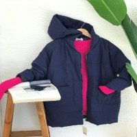 ES Two Pocket Oversize Coat - Navy Blue