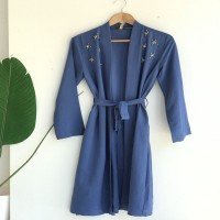 TBL Stone Belted Kimono - Indigo