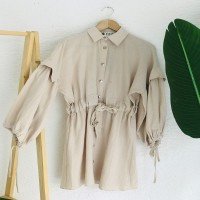 LM Tie Detailed Tunic From Waist - Taş