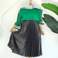SG Elastic Waist Pleated Skirt - Anthracite
