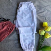 Two Yarn Elastic Trousers - White