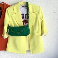 KT Long Blazer Jacket - Yellow