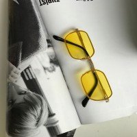 HB Vintage Rectangle Glasses - Yellow