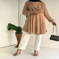 ABS Front Flared Tunic - Latte