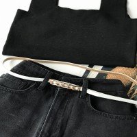 Twist Slim Belt - White