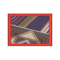 Aker Scarf Red Women's Geometric Patterned Polyester Scarf