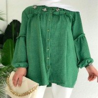 BT Ruffle Stone Shirt - Green