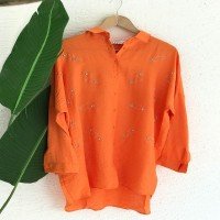 WR Hook Printed Shirt - Orange