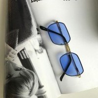 HB Vintage Rectangle Glasses - Blue