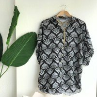 BT Marbling Pattern Digital Shirt - Black & Gray