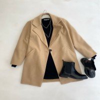 KT Single Button Cachet Coat - Cream