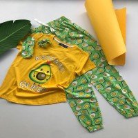 Avocado Queen Pajamas Set - Yellow