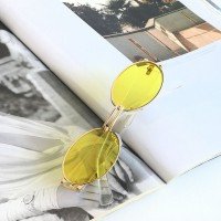 ŞT Star Oval Glasses - Yellow & Transparent