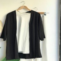 VT Plain Kimono - BLACK