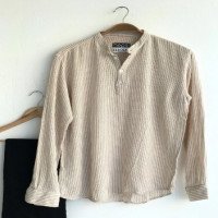 Half-bat long-sleeved shirt - camel