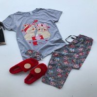 LCN Cat Pajamas Set - Gray