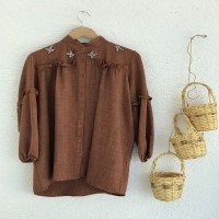 BT Ruffle Stone Shirt - Brown