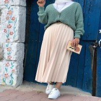 FCX Pleated Skirt - Cream