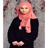 Three Bands Combed Shawl - Pomegranate Blossom Color