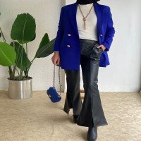 MS Four-Button Blazer Jacket - Royal