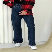 DCR Wide Leg Trousers - Dark Blue