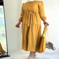 EDR Pıtpıt Pattern Dress - Yellow