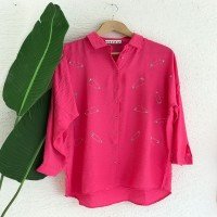 WR Hook Printed Shirt - Neon Pink