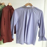 HNZ Elastic Sleeve Tunic Shirt - Baby Blue