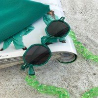 ŞT Mini Unisex Square Glasses - Green