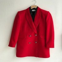 SH Four Button Pocket Flap Blazer Jacket - Red