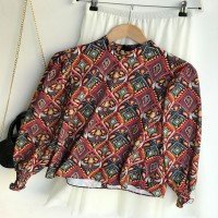 Colorful Mixed Pattern Blouse