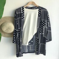 PLS Polka Dot Kimono - Navy