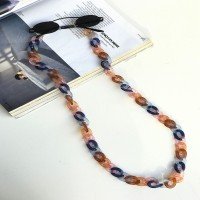 US Eyeglass Chain - Brown & Navy Blue