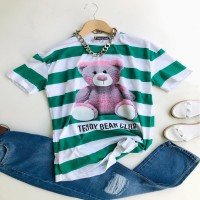 ABS Striped Bear T-Shirt - Green
