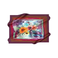 Aker Scarf Purple Women's Floral Pattern Silk Scarf