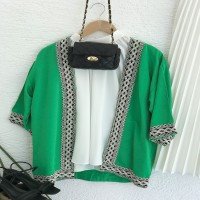 KL Embroidered Kimono - Neon Green